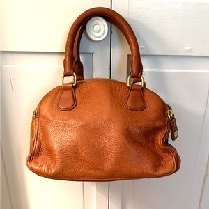 J Crew Biennial Satchel Medium in caramel brown leather